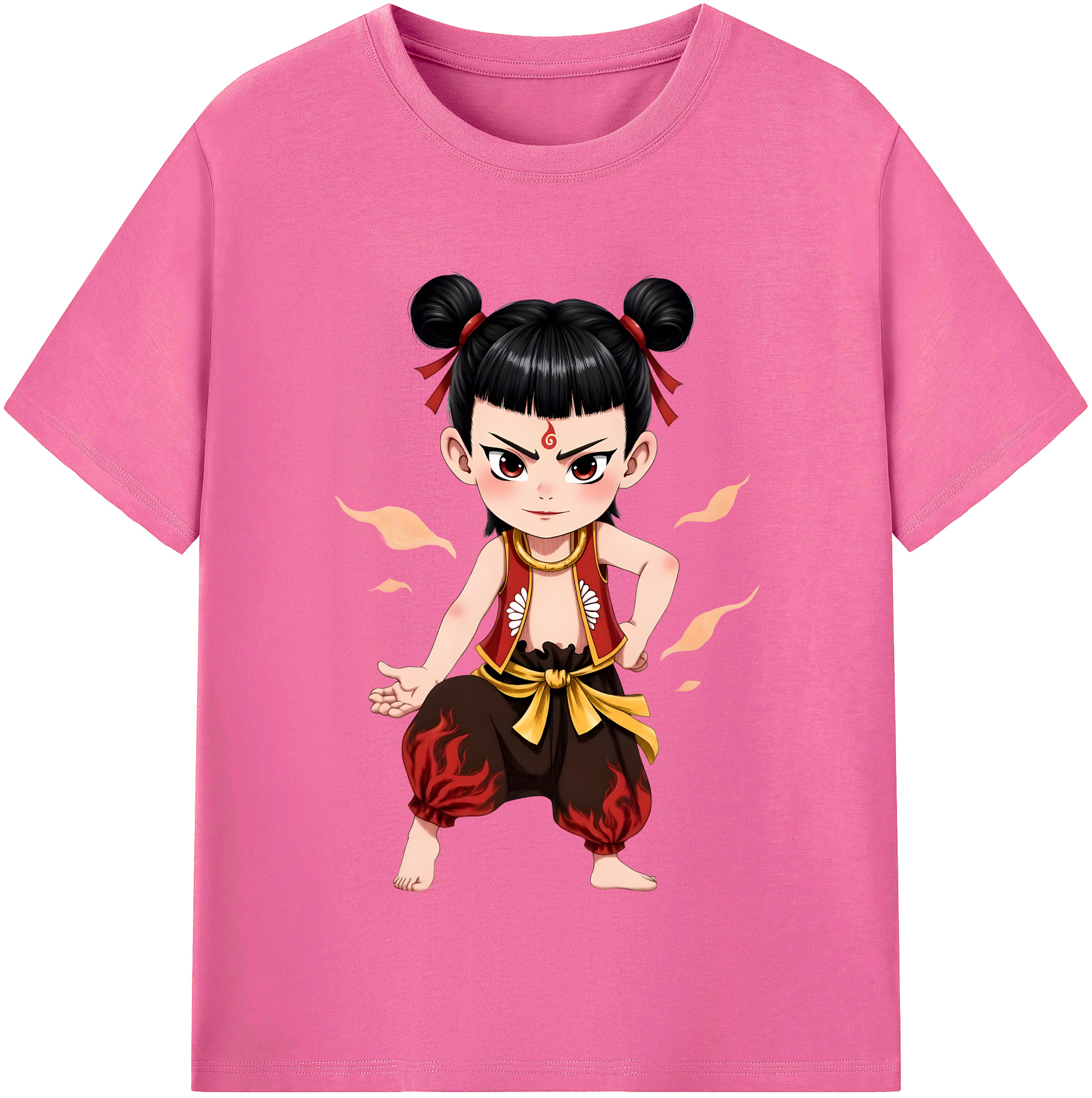 （画像用） Ne Zha 2 ナタ 魔童の大暴れ レディースカジュアルプリントTシャツ（綿100％）